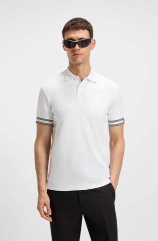 Polo BOSS Slim fit en Algodón con Mangas de rayas