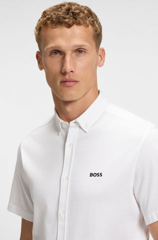 Camisa BOSS manga corta regular fit de algodón Dinamico