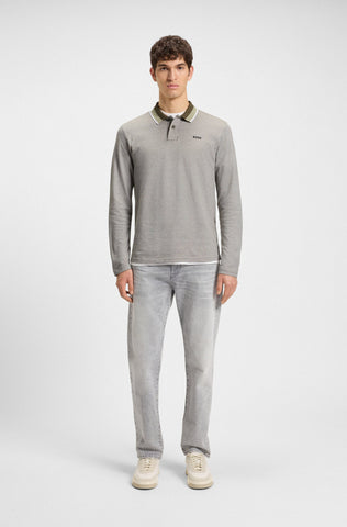 Polo BOSS Manga Larga En piqué striped collar Regular fit