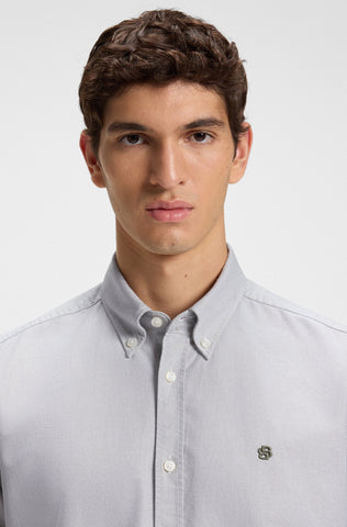 Camisa BOSS oxford Con Monograma Doble b en Contraste Slim Fit