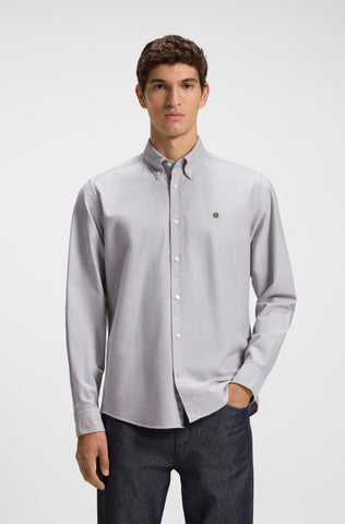 Camisa BOSS oxford Con Monograma Doble b en Contraste Slim Fit