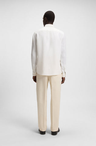 Camisa BOSS en Lino con Monograma Doble b bordado Slim Fit