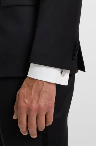 Gemelos BOSS Cuadrado con Textura en el Metal