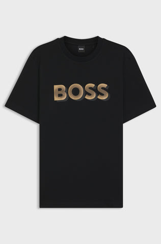 Camiseta BOSS H-Thompson 656 Hombre en Algodón Mercerizado - Negro