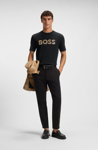 Camiseta BOSS H-Thompson 656 Hombre en Algodón Mercerizado - Negro