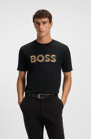 Camiseta BOSS H-Thompson 656 Hombre en Algodón Mercerizado - Negro
