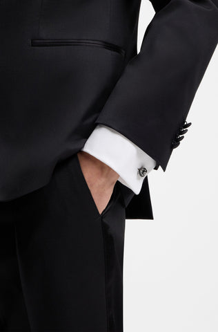 Gemelos BOSS Plateados con Diseño de Nudo en Latón Pulido