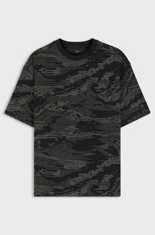 T-Shirt BOSS Relaxed Fit con Camuflaje jacquard
