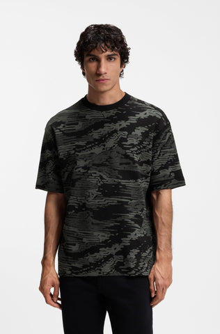 T-Shirt BOSS Relaxed Fit con Camuflaje jacquard