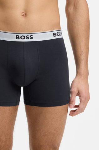Pack de 3 Bóxers BOSS BoxerBr 3P Power Des de Algodón Elástico – Negro