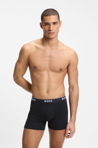 Pack de 3 Bóxers BOSS BoxerBr 3P Power Des de Algodón Elástico – Negro