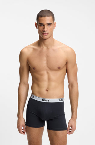 Pack de 3 Bóxers BOSS BoxerBr 3P Power Des de Algodón Elástico – Negro