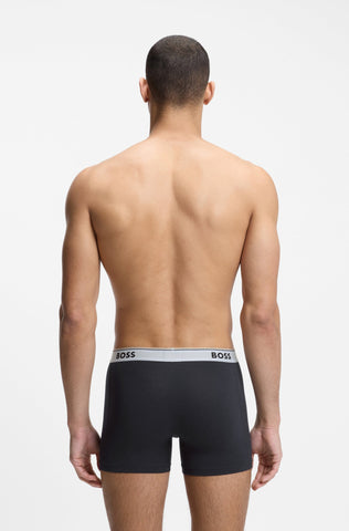 Pack de 3 Bóxers BOSS BoxerBr 3P Power Des de Algodón Elástico – Negro