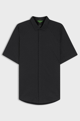 Camisa Mangas Cortas BOSS regular fit con Stretch en piqué de algodón