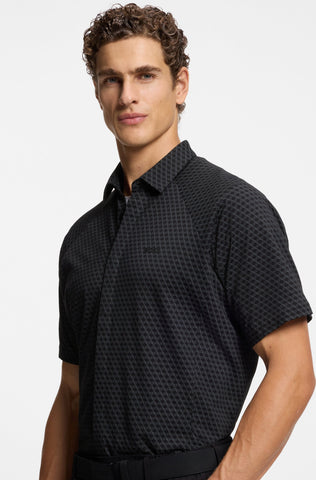Camisa Mangas Cortas BOSS regular fit con Stretch en piqué de algodón
