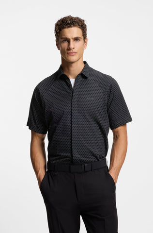 Camisa Mangas Cortas BOSS regular fit con Stretch en piqué de algodón