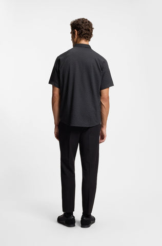 Camisa Mangas Cortas BOSS regular fit con Stretch en piqué de algodón