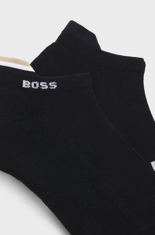 Pack de 2 media deportivas BOSS de Algodón con Logo - Negro