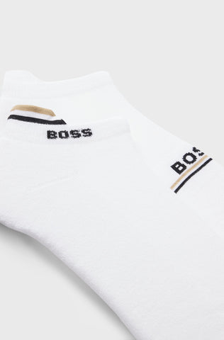 Pack de 2 media deportivas BOSS de Algodón con Logo - Blanco
