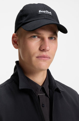 Gorra BOSS de algodón con eslogan bordado
