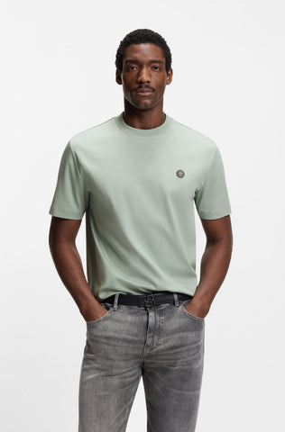 T-Shirt BOSS de algodón Mercerizado Regular Fit con placa de Monograma Doble b