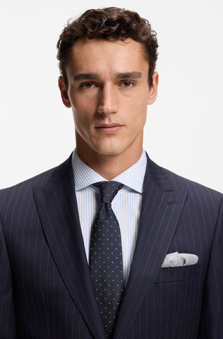Corbata BOSS 100% de Seda con patrón de puntos Azul marino