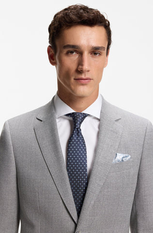 Corbata BOSS 100% de Seda con patrón Jacquard Azul marino