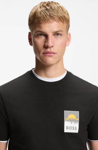 T-Shirt BOSS Regular Fit en Algodón con Logo Gráfico