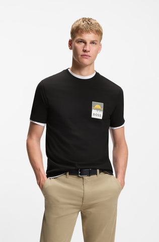 T-Shirt BOSS Regular Fit en Algodón con Logo Gráfico