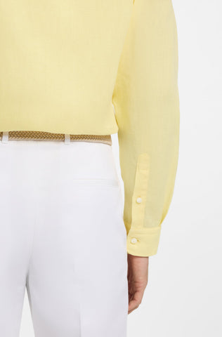 Camisa BOSS de corte regular con botones - Amarillo pastel