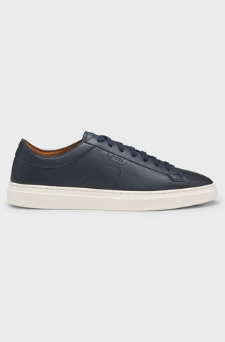 Tenis BOSS Low-top de piel con logo grabado y Plantilla Alcochada