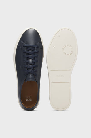 Tenis BOSS Low-top de piel con logo grabado y Plantilla Alcochada