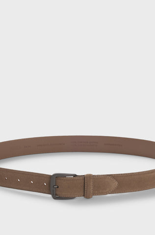 Correa BOSS de Suede italiano con hebilla color plomo