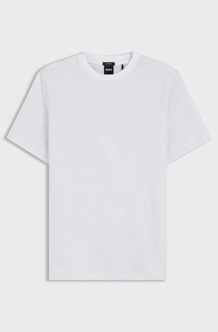 T Shirt BOSS Regular Fit con Diseño Tonal Jacquard para Hombre