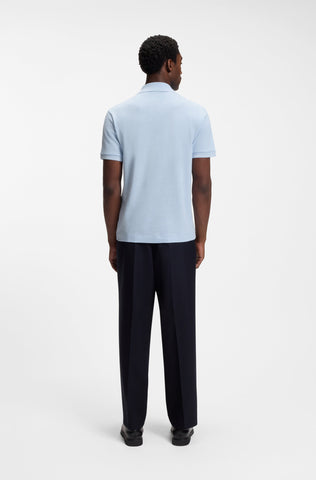 Polo BOSS H-Pye 235 Hombre Azul Claro en Mezcla de Lino y Algodón Regular Fit