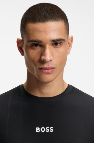Camiseta BOSS Green TS_TOC Serve 1 Slim Fit de Secado Rápido - Negro