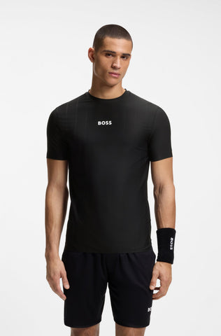 Camiseta BOSS Green TS_TOC Serve 1 Slim Fit de Secado Rápido - Negro