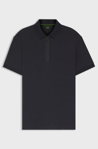 Polo BOSS PL_Terrace Zip Regular Fit - Negro