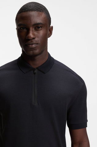 Polo BOSS PL_Terrace Zip Regular Fit - Negro