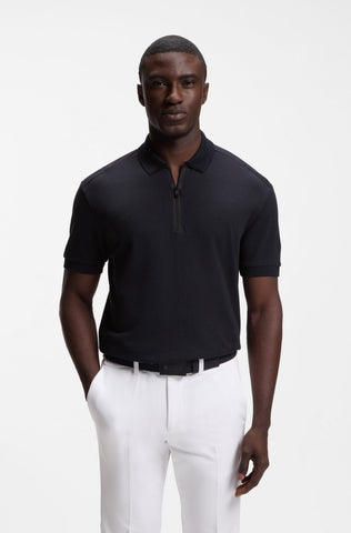 Polo BOSS PL_Terrace Zip Regular Fit - Negro