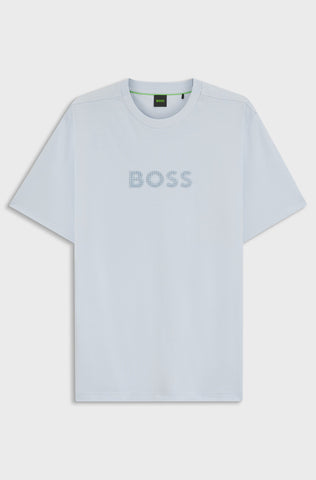 Camiseta BOSS Green TS_Terrace Logo Regular Fit - Azul