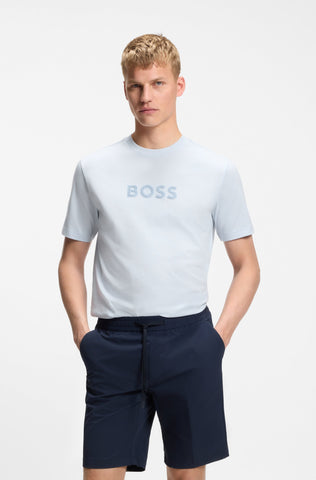 Camiseta BOSS Green TS_Terrace Logo Regular Fit - Azul