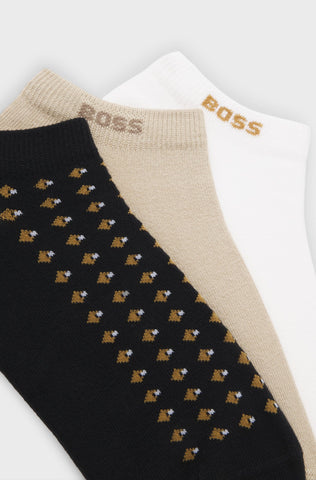Set de 3 Pares de Medias Tobilleras BOSS de Algodón