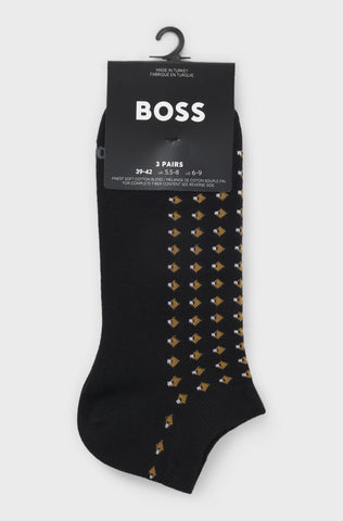Set de 3 Pares de Medias Tobilleras BOSS de Algodón