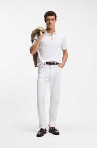 Polo BOSS H-Parlay 238 Hombre Blanco en Algodón Mercerizado Regular Fit