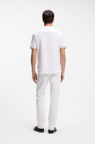Polo BOSS H-Parlay 238 Hombre Blanco en Algodón Mercerizado Regular Fit
