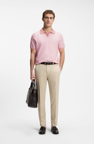 Polo de Punto BOSS Hombre Rosa Texturizado Regular Fit