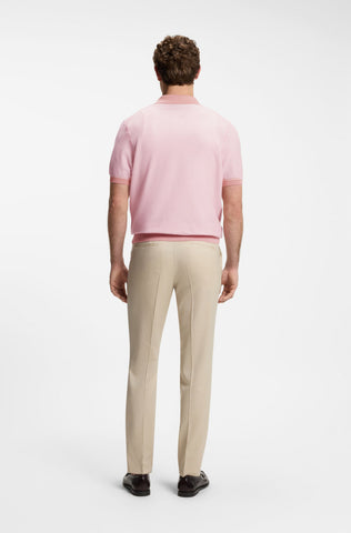 Polo de Punto BOSS Hombre Rosa Texturizado Regular Fit