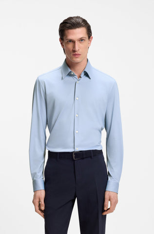 Camisa BOSS Slim Fit Performance Stretch- Azul claro
