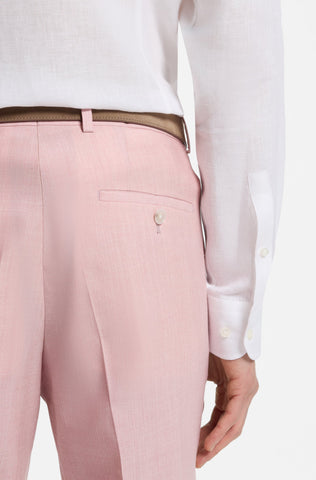 Camisa BOSS Slim Fit en lino de fabricación italiana - Blanco